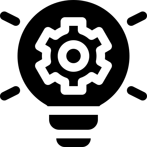 Idea engineering cogwheel realization icon