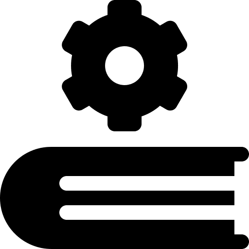 Manual book communications manual book gear icon