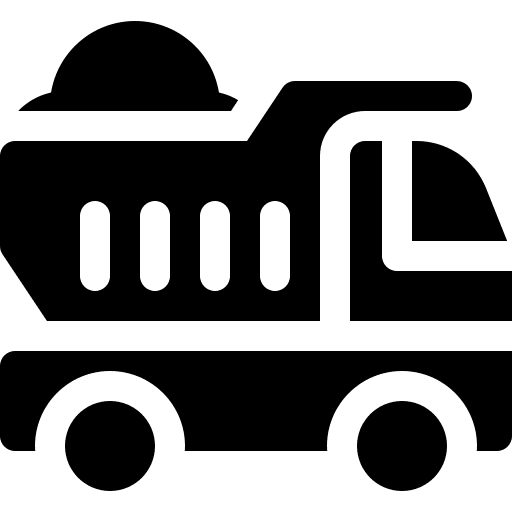 Dump truck construction mover truck transportation icon