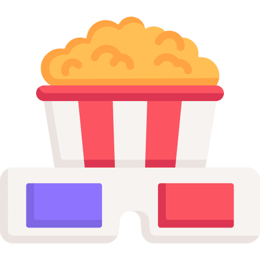 3d glasses salty popcorn fast food icon