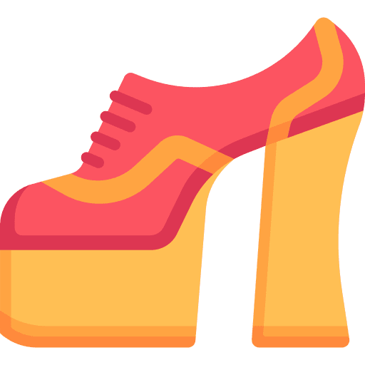 Platform shoes high heels femenine footwear icon