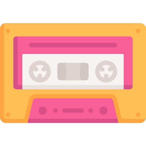 Cassette retro technology device icon
