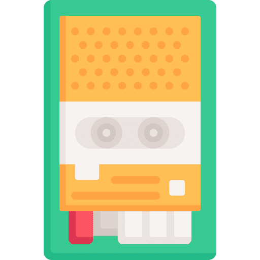 Cassette tape music tape electronics record icon