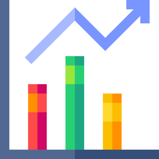 Bar graph business and finance graph graphic icon