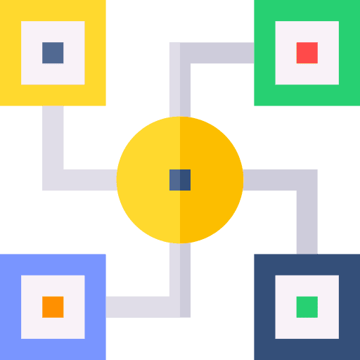 Distributed computer networking distribution icon