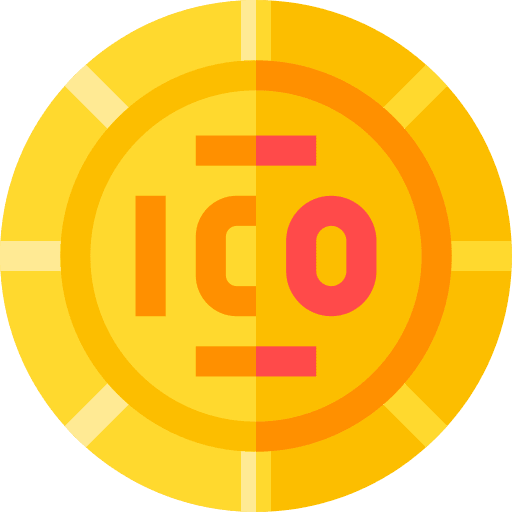 Ico business and finance bitcoin digital icon