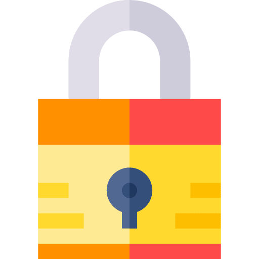 Padlock secure caps lock security icon