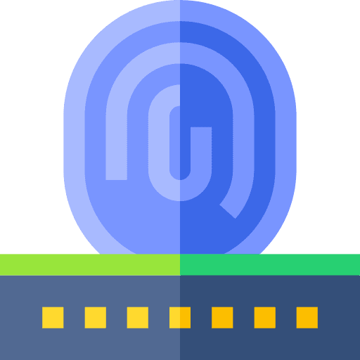 Biometric biometric recognition fingerprint evidence icon