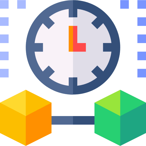 Time management clock flow productivity icon