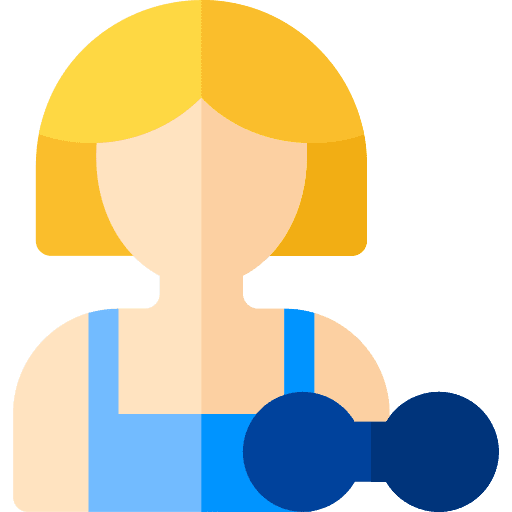 Trainer caucasian dumbbell avatar icon