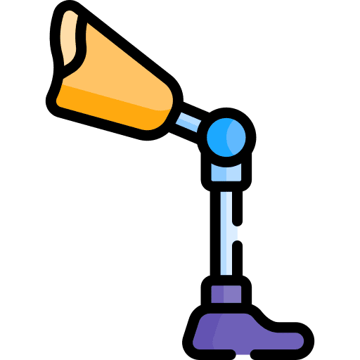 Prosthetic healthcare and medical leg prosthetic icon