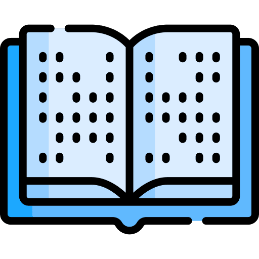 Braille reading inclusive assistance icon