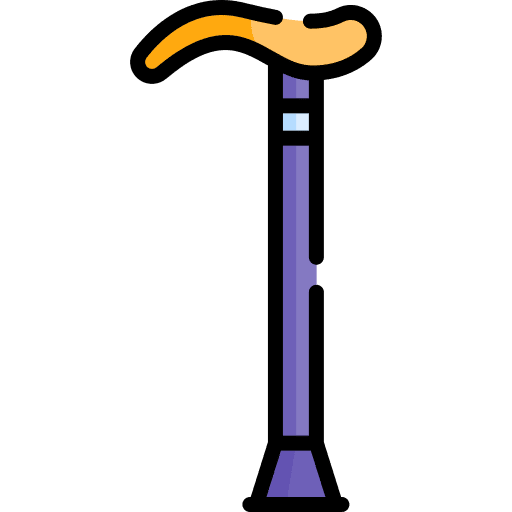 Walking stick walking aid helping cane icon