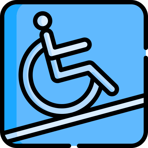 Wheelchair people sign ramp icon