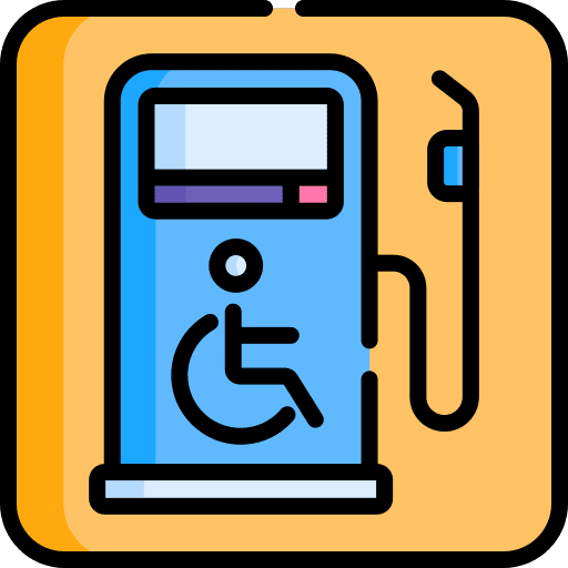 Gas station disabled sign gas station person icon