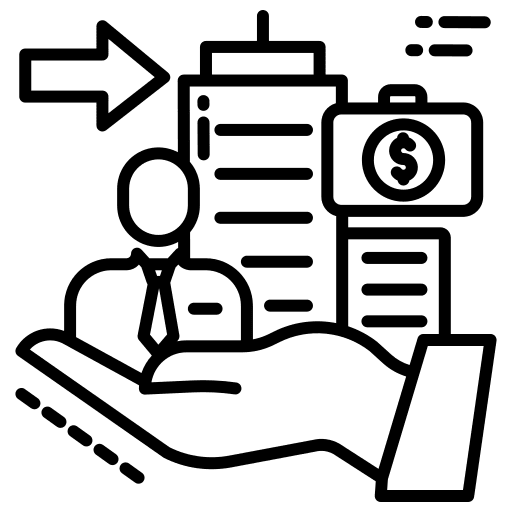 Corporate hand brifcase finance icon