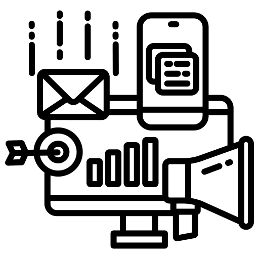 Marketing email diagram statistics icon
