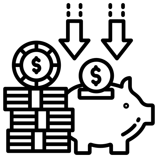 Bankrupt down dollar losses icon