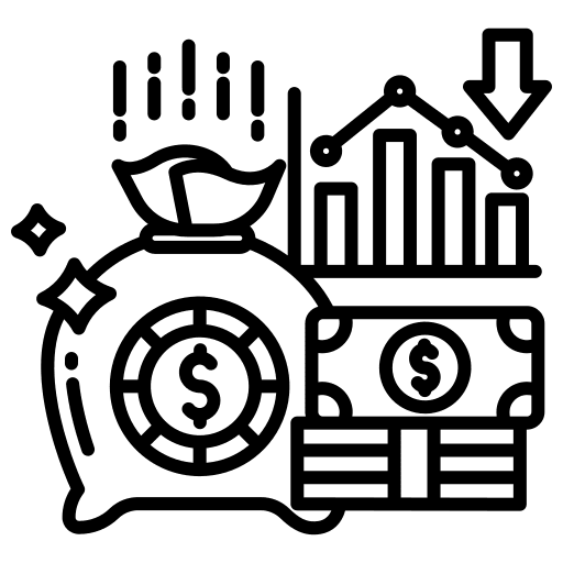 Finance stats growth comparative icon