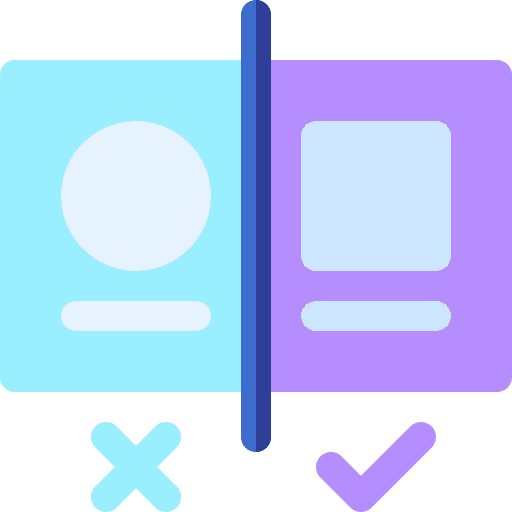 Ab testing art and design testing compare icon