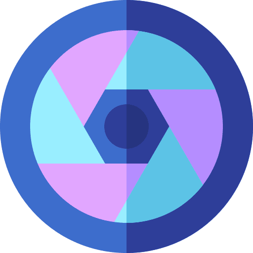 Lens art and design shutter lens icon