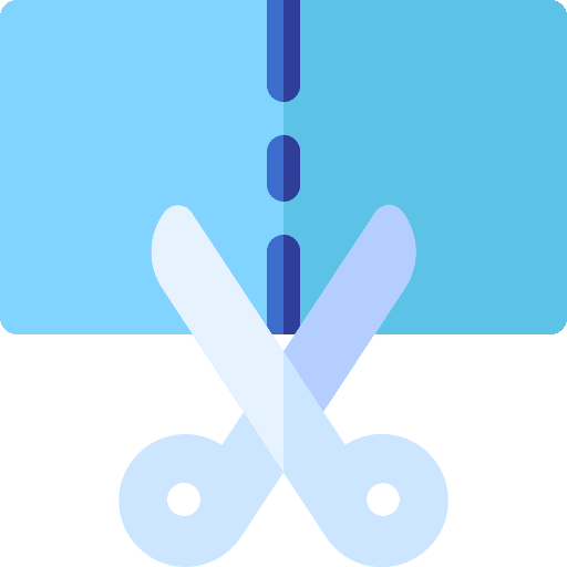 Scissors final cut broken line cutting icon
