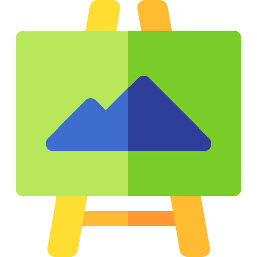 Easel painting board artistic icon
