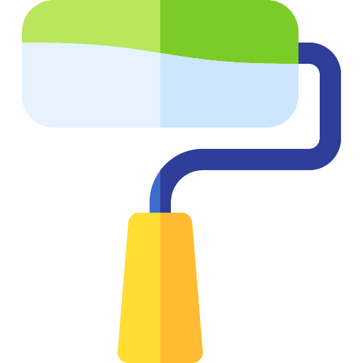 Paint roller painting improvement art icon