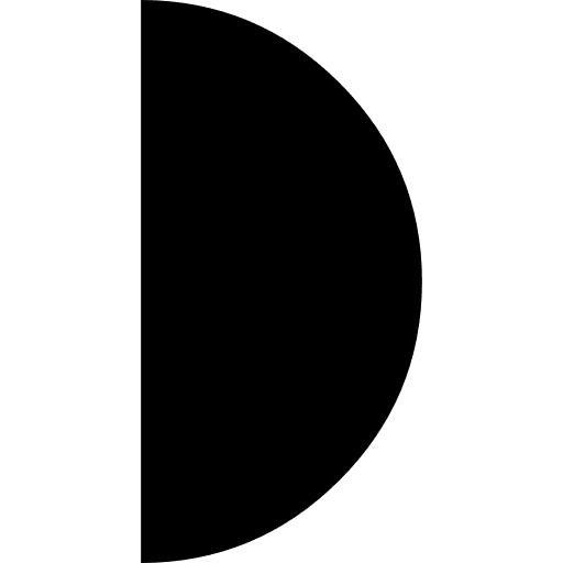 Half moon phase symbol half phase symbol icon