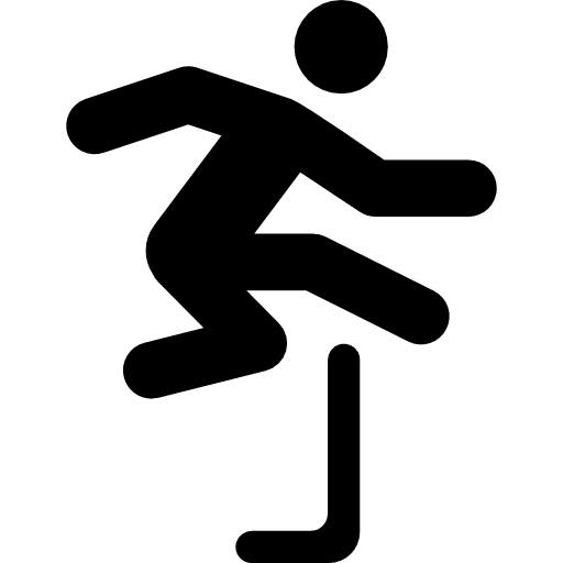 Running with obstacles sports running man racing icon