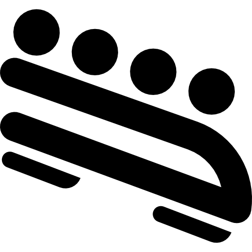 Bobsled stick man winter sports olympic games icon