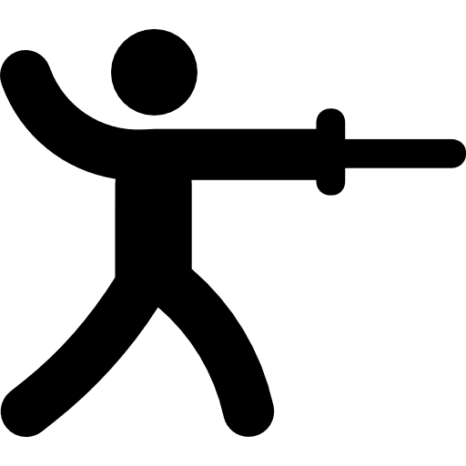 Fencing sports stick man sword icon