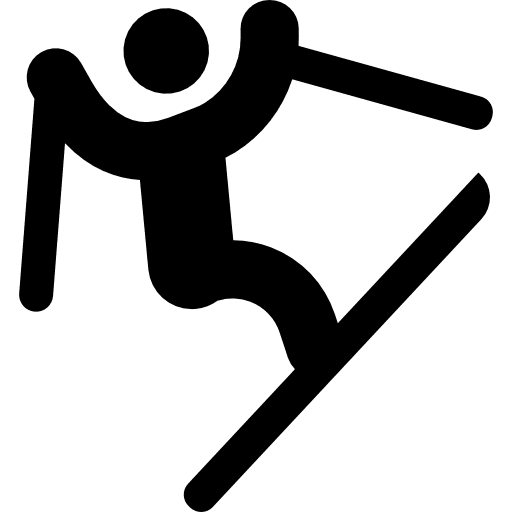 Skiing stick man sport winter sports icon