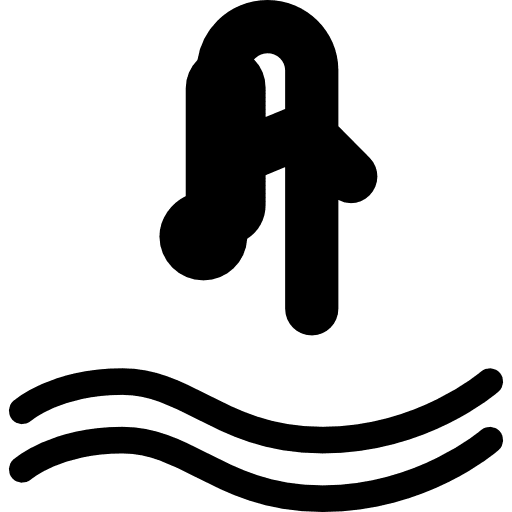 Diving swimmer swimming pool stick man icon