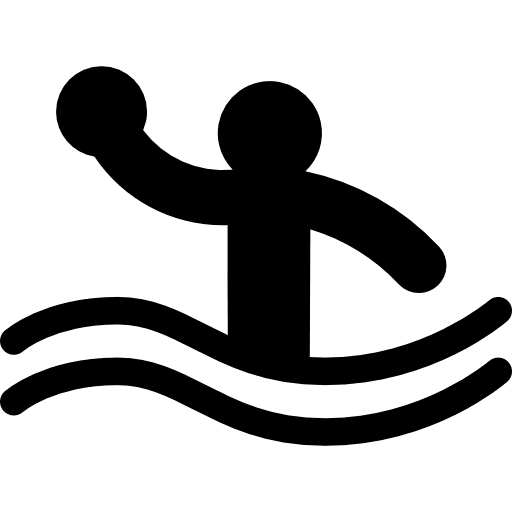 Waterpolo swimming pool stick man team sports icon