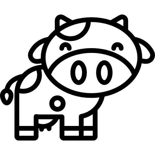 Cow mammal farm animals icon