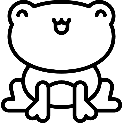 Frog frog amphibian kawaii icon