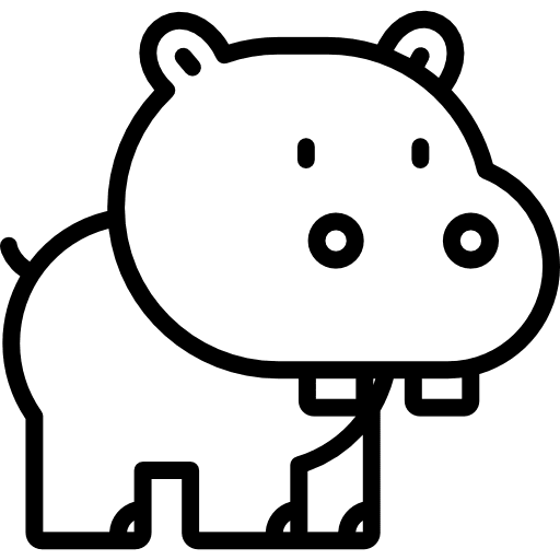 Hippopotamus kawaii animals hippopotamus icon