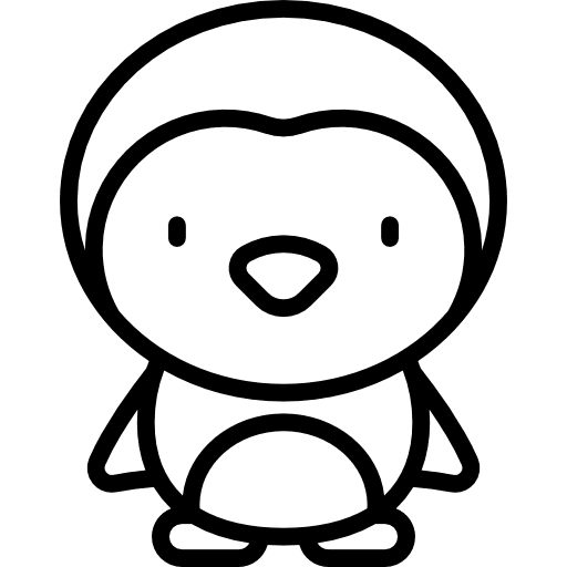 Penguin wild life kawaii animals icon