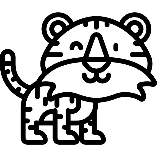 Tiger tiger mammal kawaii icon