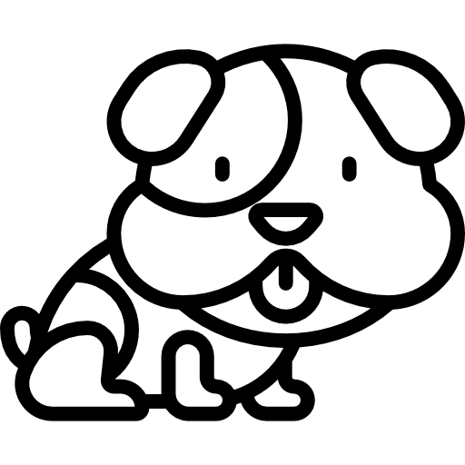 Bulldog animals dog kawaii icon