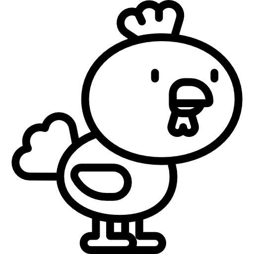 Chicken bird farming and gardening kawaii icon