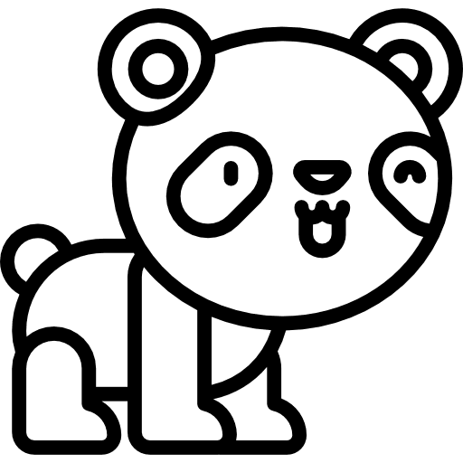 Panda wildlife panda kawaii icon