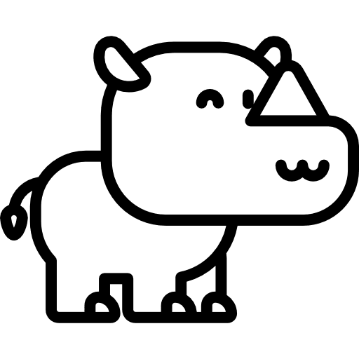 Rhinoceros wildlife zoo animals icon