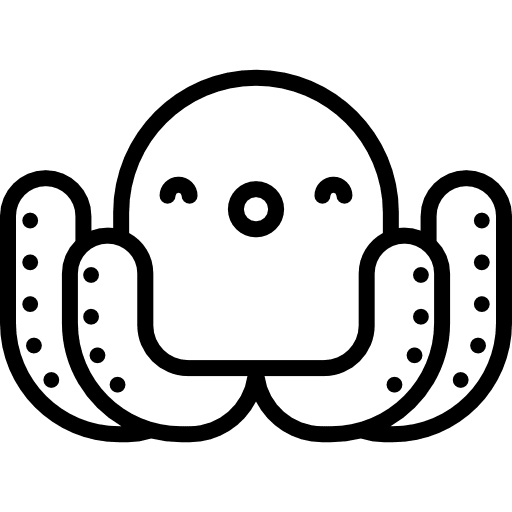 Octopus aquatic kawaii sea life icon