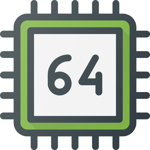 Cpu computer chip 64 bit icon