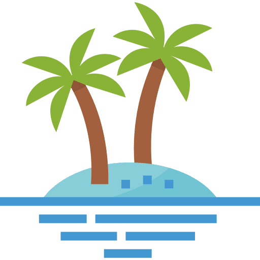 Beach summertime tropical desert icon