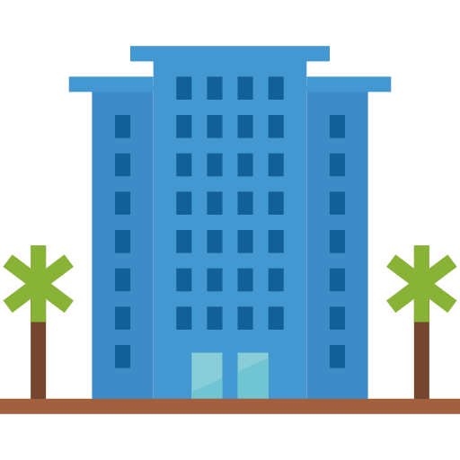 Hotel resort architecture and city home icon