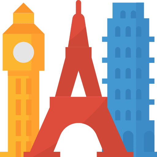Landmark london monuments paris icon