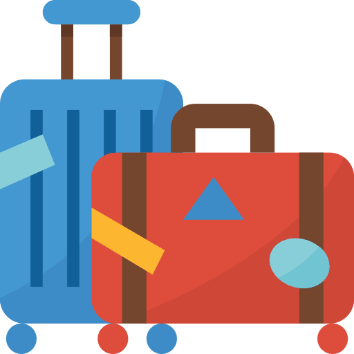 Suitcase luggage travelling baggage icon